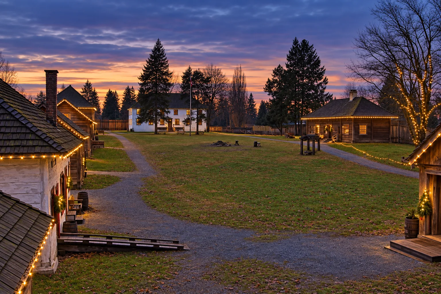 Fort Langley National Historic Site palisade and buildings